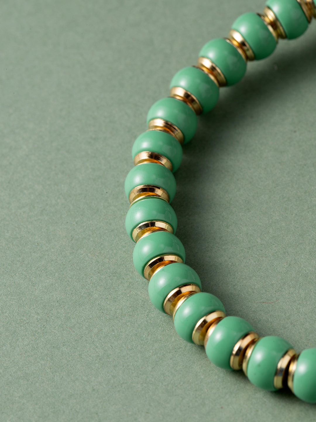 [Zen Collection] "Lumière" Turquoise Bead Bracelet w/ 18K Gold-Plated Brass Spacers (7mm) | 琉光綠松石手串 7mm 銅鍍金隔片 優雅疊戴時尚手鍊