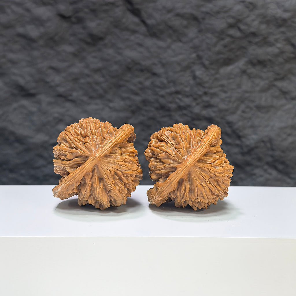 Selected grade Sizuolou Wenwan Walnut, four-seat design, natural wood with smooth surface, measuring 4.1×3.7cm, from Wenwan Art.