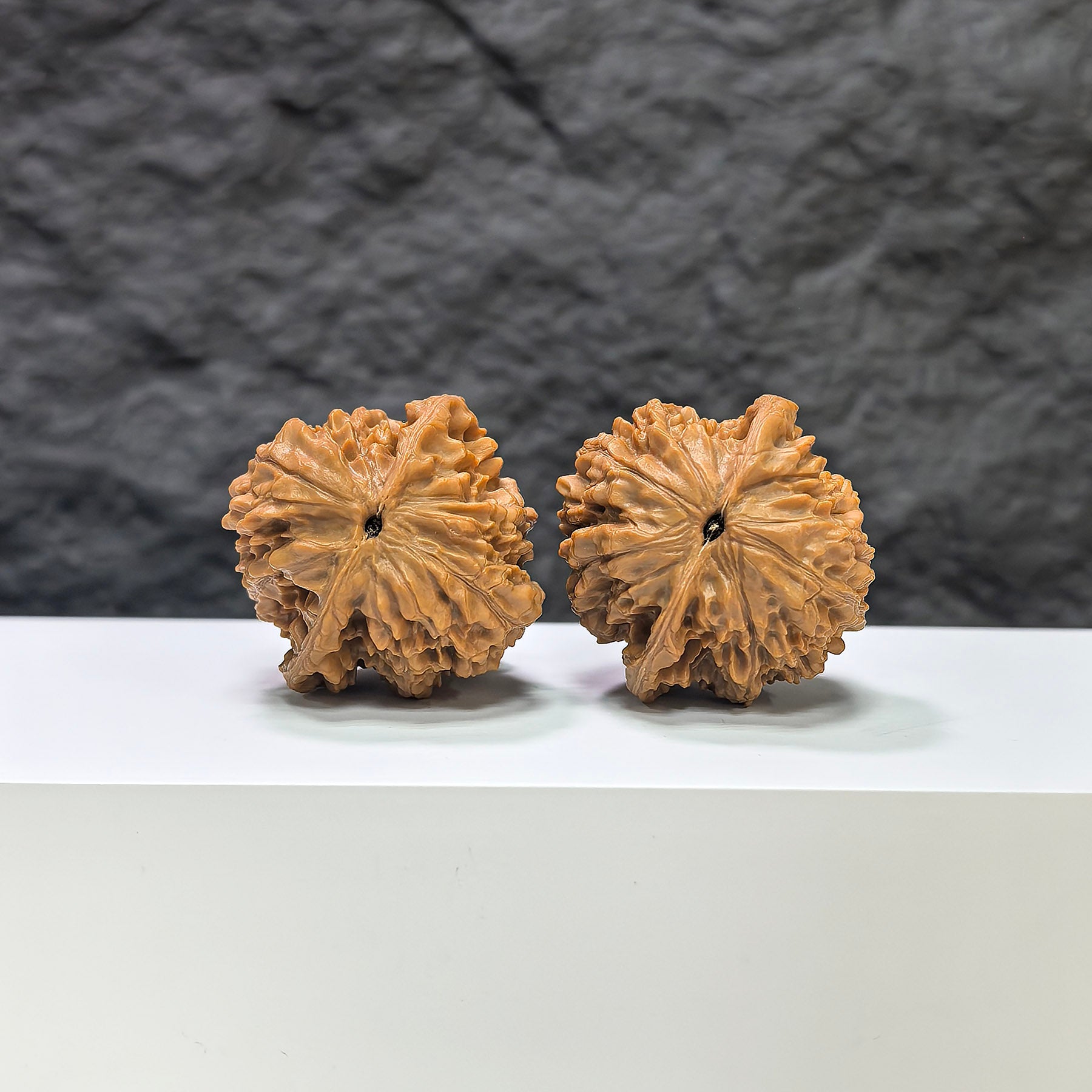 Pair of Golden Kylin Wenwan Walnuts by Wenwan Art, 36mm classic Chinese collectibles with intricate golden design.