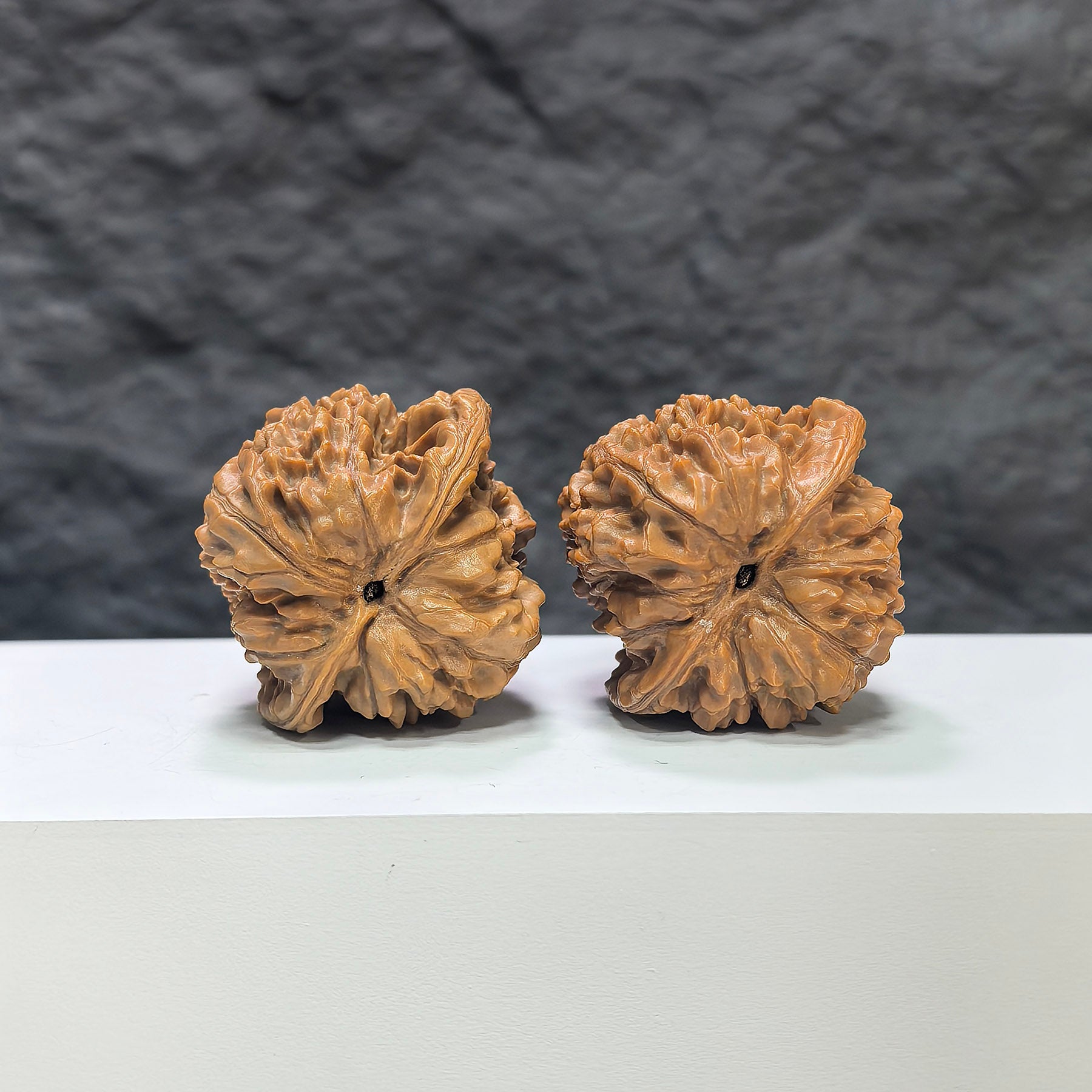 Official Wenwan Art classic walnut pair featuring 40mm and 38mm walnuts with natural wood grain details.