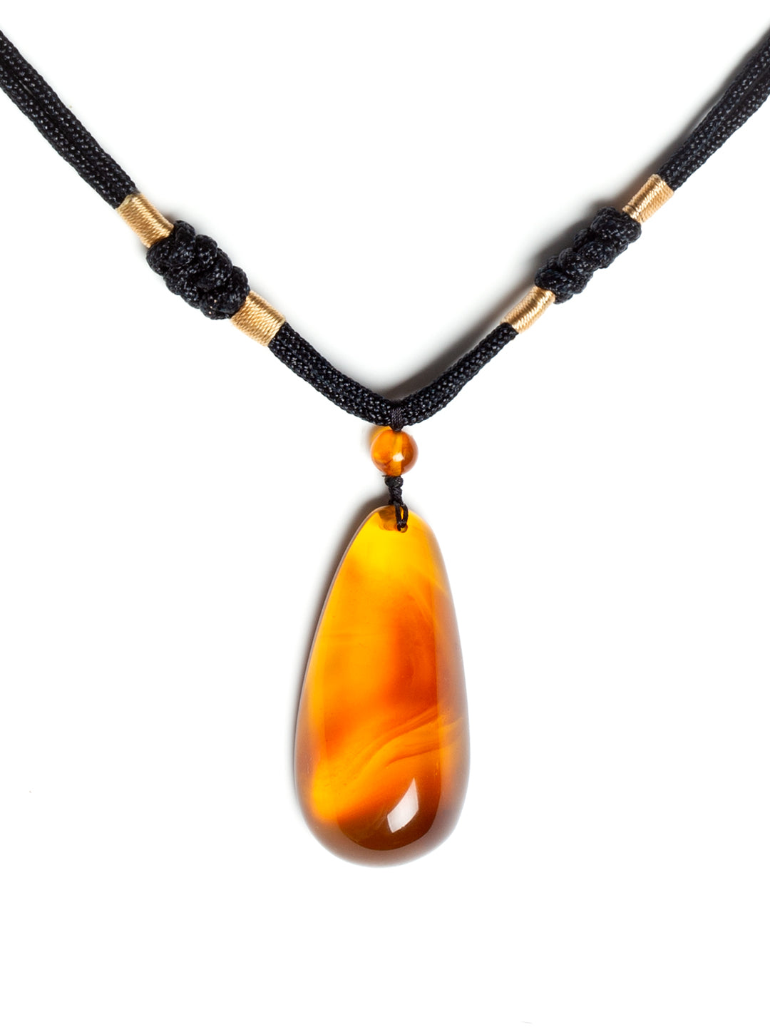 Authentic brownish-red freeform amber pendant with natural shape, weighing 13g, featuring warm, translucent amber gemstone.