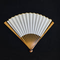 Master Chen Yunfeng Meilu Leopard-Pattern Bamboo Fan w/ Tortoiseshell-Style Inlay - "Beauty Shoulder" Small Eggplant Head (9.3 Inch / 16 Ribs) | 陳雲峰手作 梅麓豹紋雙合玳瑁彩粘片 美人肩小茄頭 9.3寸16方2.0