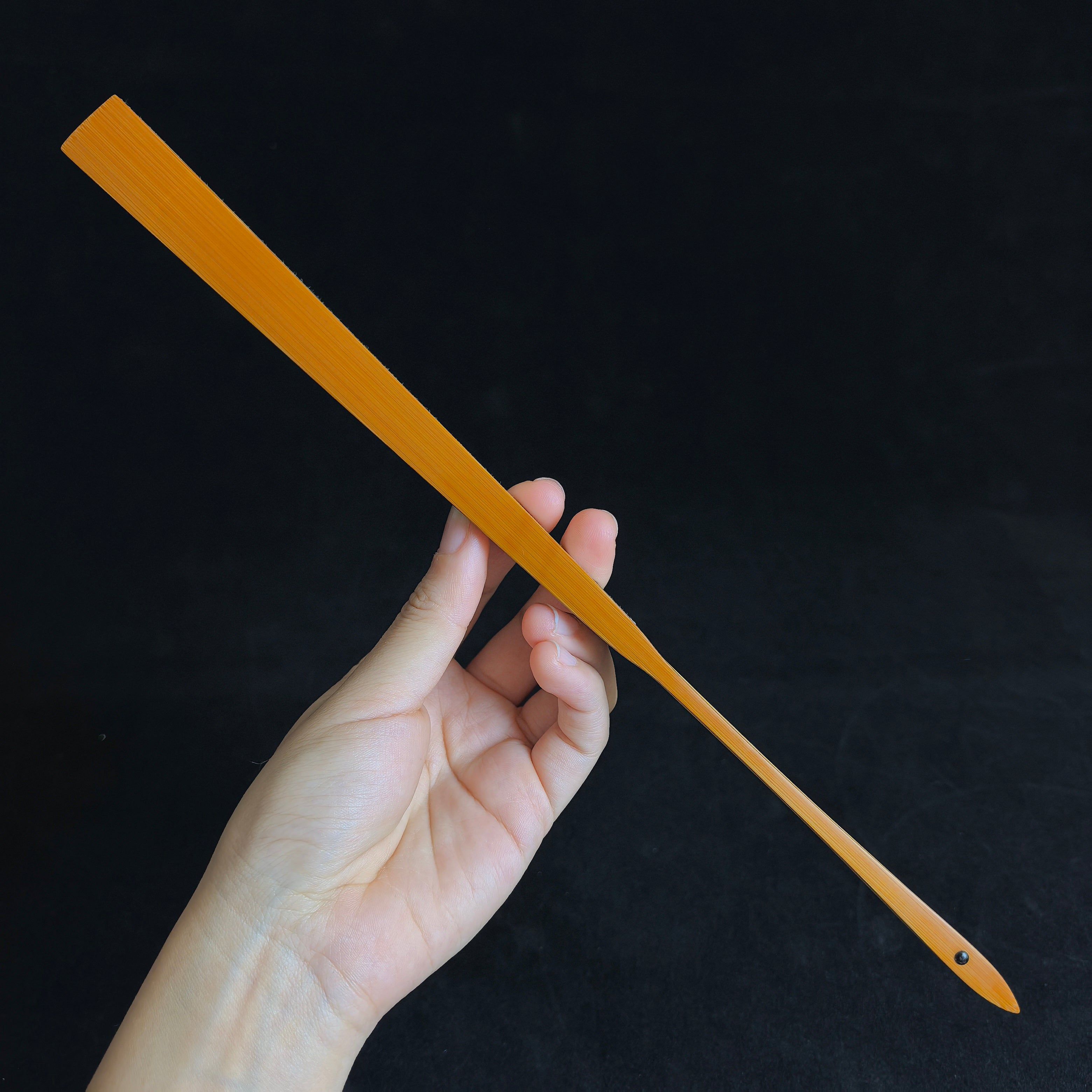 [Master Ye Yifei] Aged Sichuan Jade Bamboo Fan w/ Dual Ebony Accent - "Beauty Shoulder" Mantis Leg & Magnolia Head (9.5 Inch / 16 Ribs) | 葉逸飛手作 老川料玉竹雙合青 螳螂腿美人肩玉蘭頭 9.5寸16方2.0