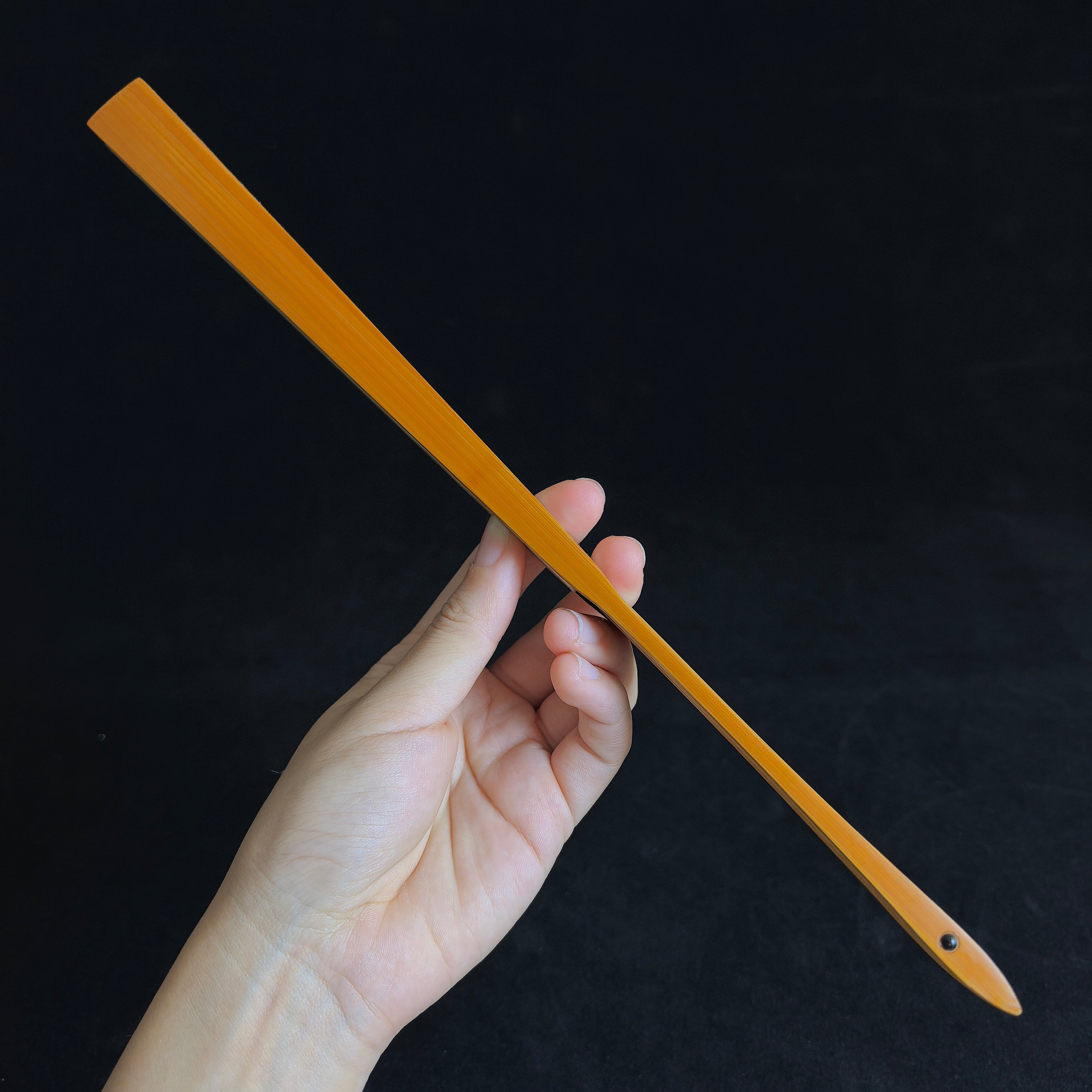 [Master Ye Yifei] Aged Sichuan Jade Bamboo Fan w/ Dual Ebony Accent - "Beauty Shoulder" Mantis Leg & Magnolia Head (9.5 Inch / 16 Ribs) | 葉逸飛手作 老川料玉竹雙合青 螳螂腿美人肩玉蘭頭 9.5寸16方2.0