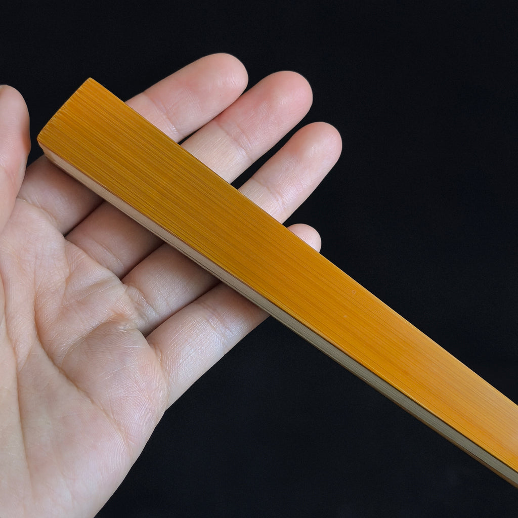 [Master Ye Yifei] Aged Sichuan Jade Bamboo Fan w/ Dual Ebony Accent - "Beauty Shoulder" Mantis Leg & Magnolia Head (9.5 Inch / 16 Ribs) | 葉逸飛手作 老川料玉竹雙合青 螳螂腿美人肩玉蘭頭 9.5寸16方2.0