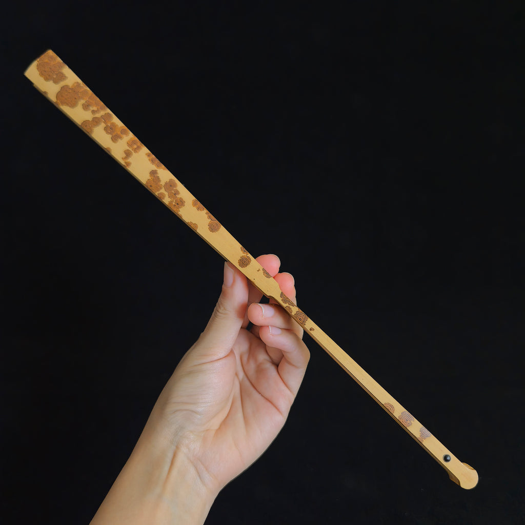 [Master Shen Changrong] Yunfei Cloud-Spotted Bamboo Fan - Qing-Dynasty "Temple Gate" & Horse Tooth Head (9.5 Inch / 16 Ribs) | 安吉沈昌榮手作 雲妃竹 清式廟門 馬牙頭 9.5寸16方2.0