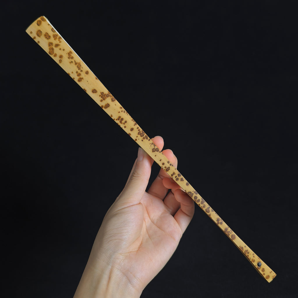 [Supervised by Master Fang Mingyi] Lüchun Yunfei Bamboo Fan - "Lantern Pole" Straight Square Head (9.5 Inch / 16 Ribs) | 方明義監製 雲妃綠春挑灯直方頭 9.5寸16方2.0