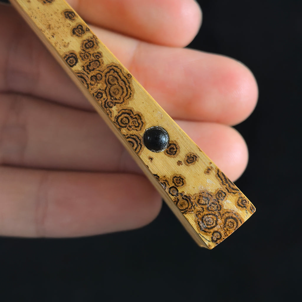 [Supervised by Master Fang Mingyi] Lüchun Yunfei Bamboo Fan - "Lantern Pole" Straight Square Head (9.5 Inch / 16 Ribs) | 方明義監製 雲妃綠春挑灯直方頭 9.5寸16方2.0