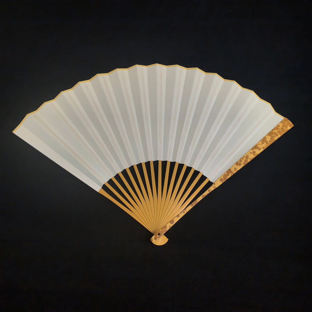 [Master Zhou Jian] Aged Meilu Spotted Bamboo Fan - "Lantern Pole" Straight Square Head (9.5 Inch / 16 Ribs) | 周健手作 老梅麓斑竹挑灯直方頭 9.5寸16方2.0