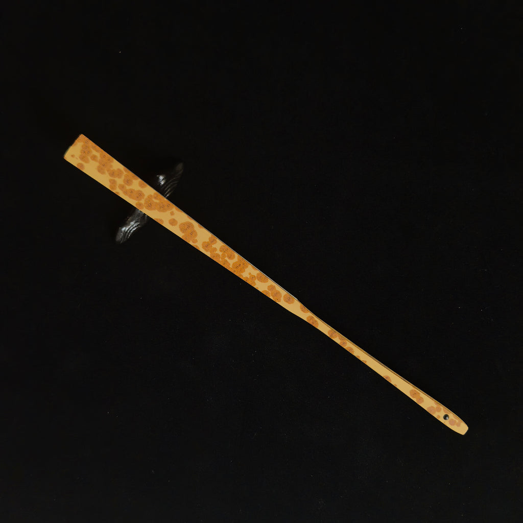 [Master Zhou Jian] Aged Meilu Spotted Bamboo Fan - "Lantern Pole" Straight Square Head (9.5 Inch / 16 Ribs) | 周健手作 老梅麓斑竹挑灯直方頭 9.5寸16方2.0