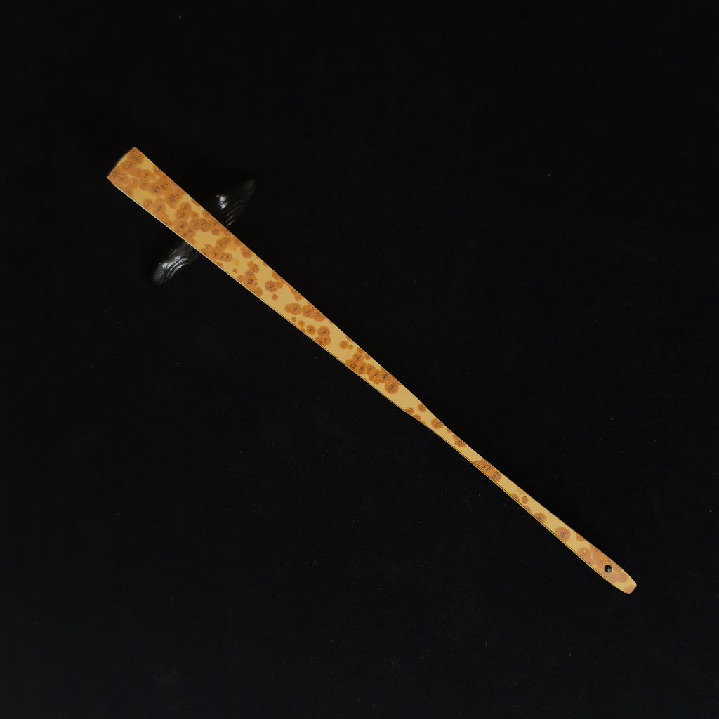[Master Zhou Jian] Aged Meilu Spotted Bamboo Fan - "Lantern Pole" Straight Square Head (9.5 Inch / 16 Ribs) | 周健手作 老梅麓斑竹挑灯直方頭 9.5寸16方2.0