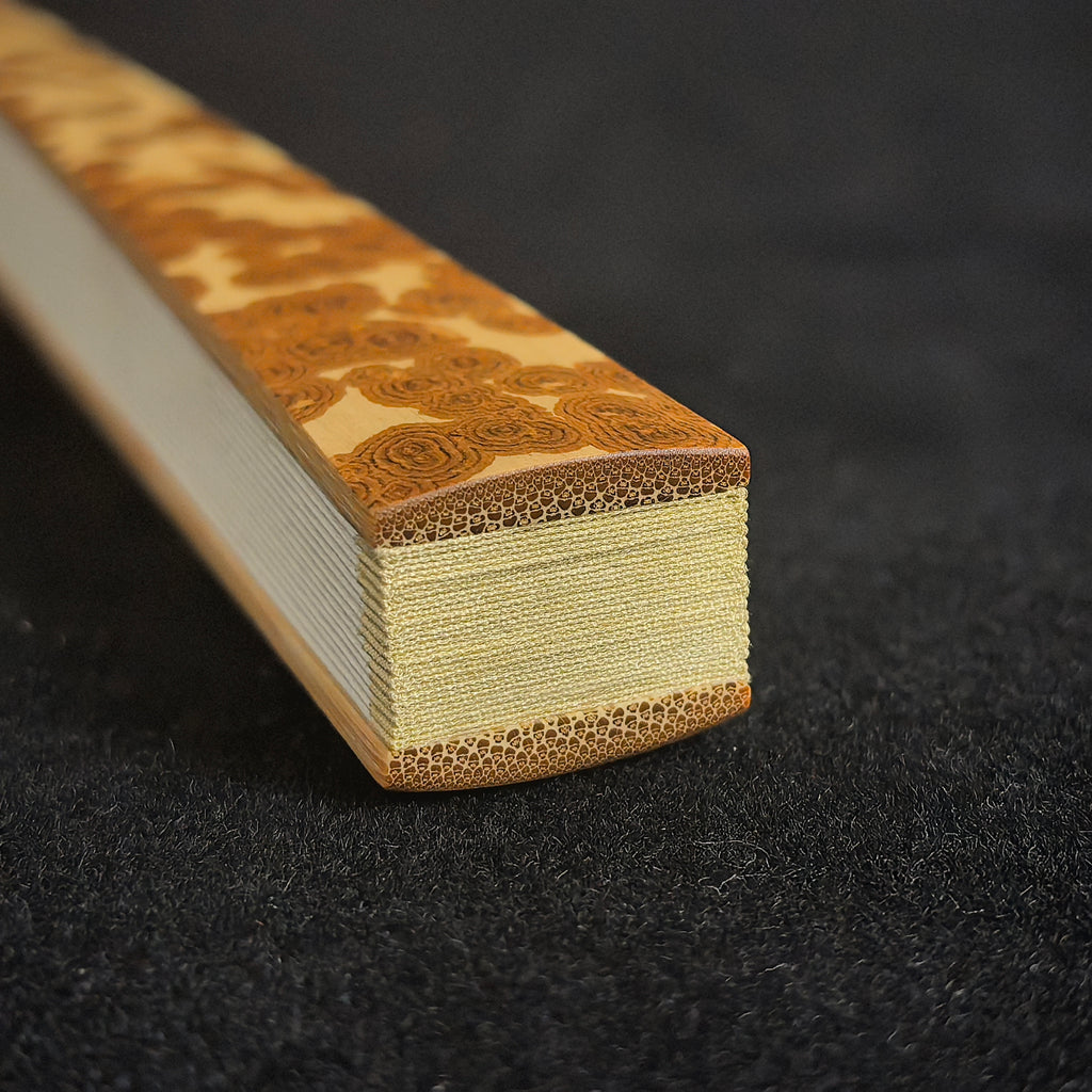 [Master Zhou Jian] Aged Meilu Spotted Bamboo Fan - "Lantern Pole" Straight Square Head (9.5 Inch / 16 Ribs) | 周健手作 老梅麓斑竹挑灯直方頭 9.5寸16方2.0