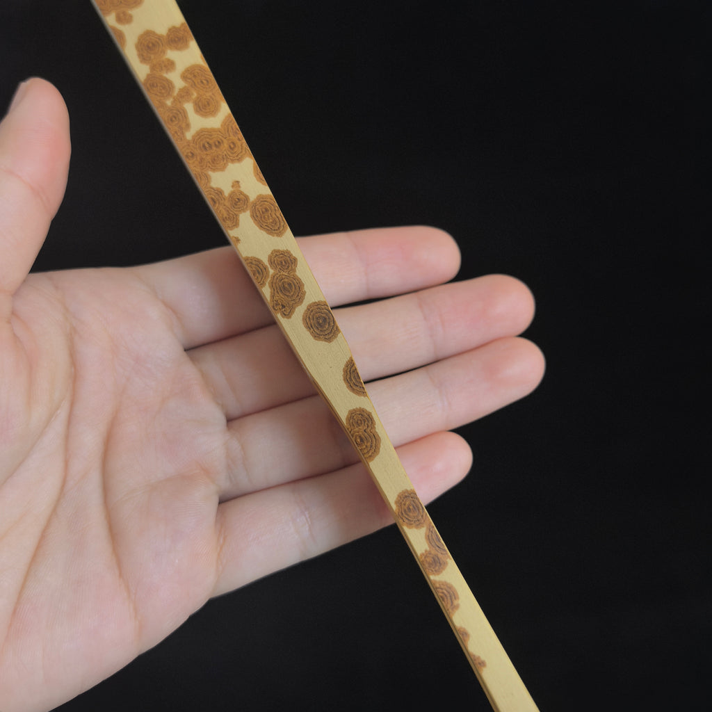 [Master Zhou Jian] Aged Meilu Spotted Bamboo Fan - "Lantern Pole" Straight Square Head (9.5 Inch / 16 Ribs) | 周健手作 老梅麓斑竹挑灯直方頭 9.5寸16方2.0