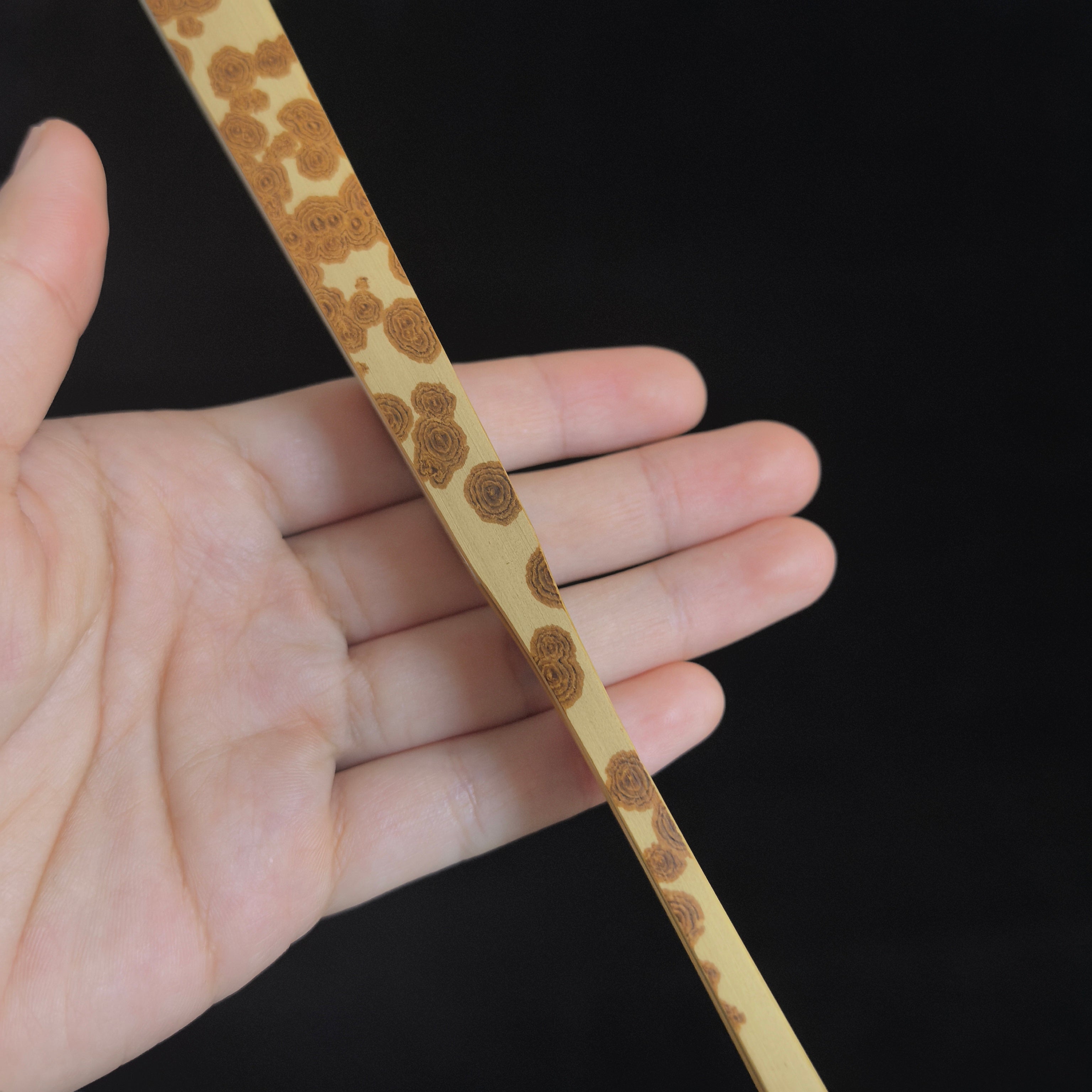 [Master Zhou Jian] Aged Meilu Spotted Bamboo Fan - "Lantern Pole" Straight Square Head (9.5 Inch / 16 Ribs) | 周健手作 老梅麓斑竹挑灯直方頭 9.5寸16方2.0