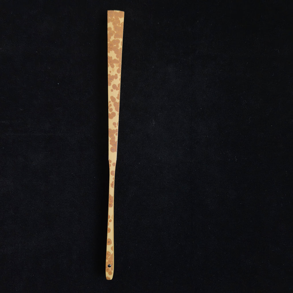 [Master Zhou Jian] Aged Meilu Spotted Bamboo Fan - "Lantern Pole" Straight Square Head (9.5 Inch / 16 Ribs) | 周健手作 老梅麓斑竹挑灯直方頭 9.5寸16方2.0