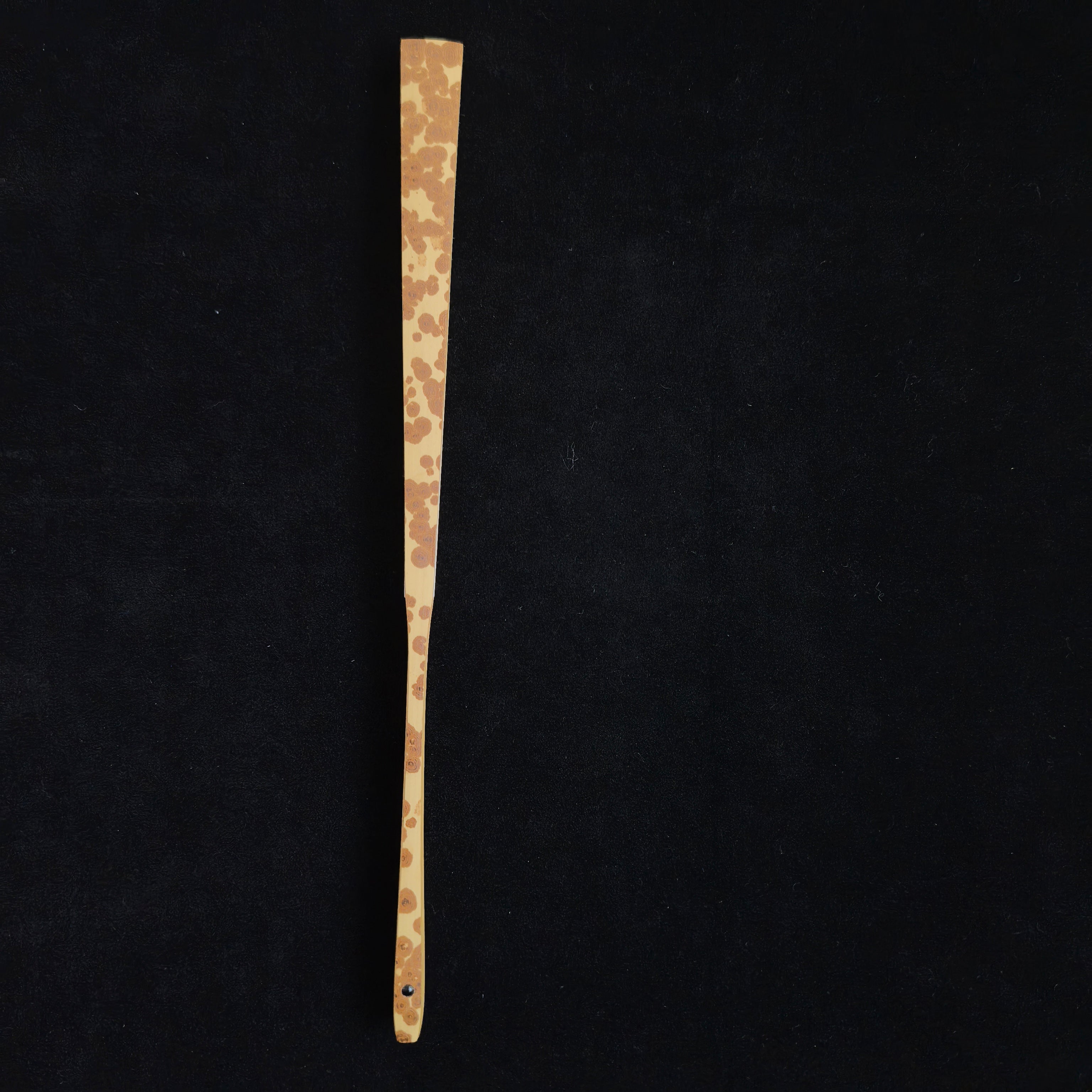 [Master Zhou Jian] Aged Meilu Spotted Bamboo Fan - "Lantern Pole" Straight Square Head (9.5 Inch / 16 Ribs) | 周健手作 老梅麓斑竹挑灯直方頭 9.5寸16方2.0