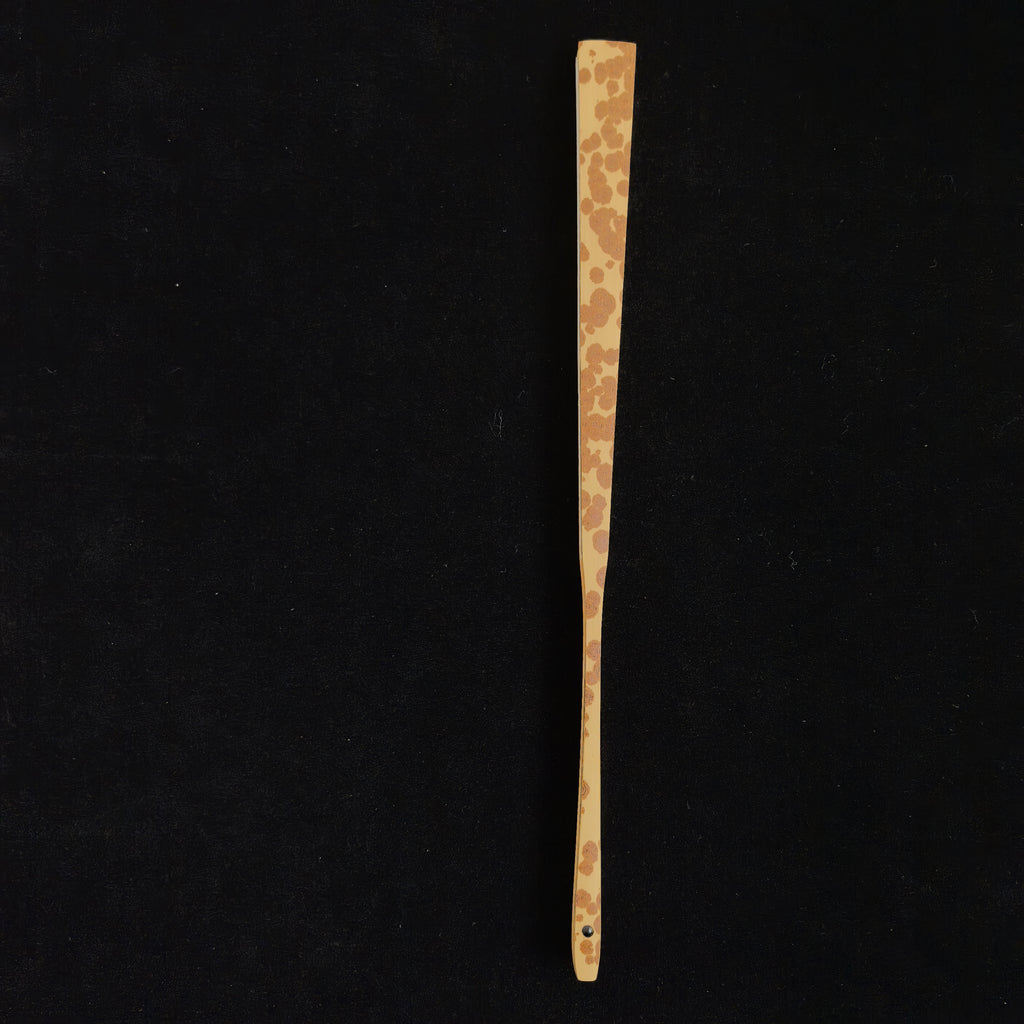 [Master Zhou Jian] Aged Meilu Spotted Bamboo Fan - "Lantern Pole" Straight Square Head (9.5 Inch / 16 Ribs) | 周健手作 老梅麓斑竹挑灯直方頭 9.5寸16方2.0