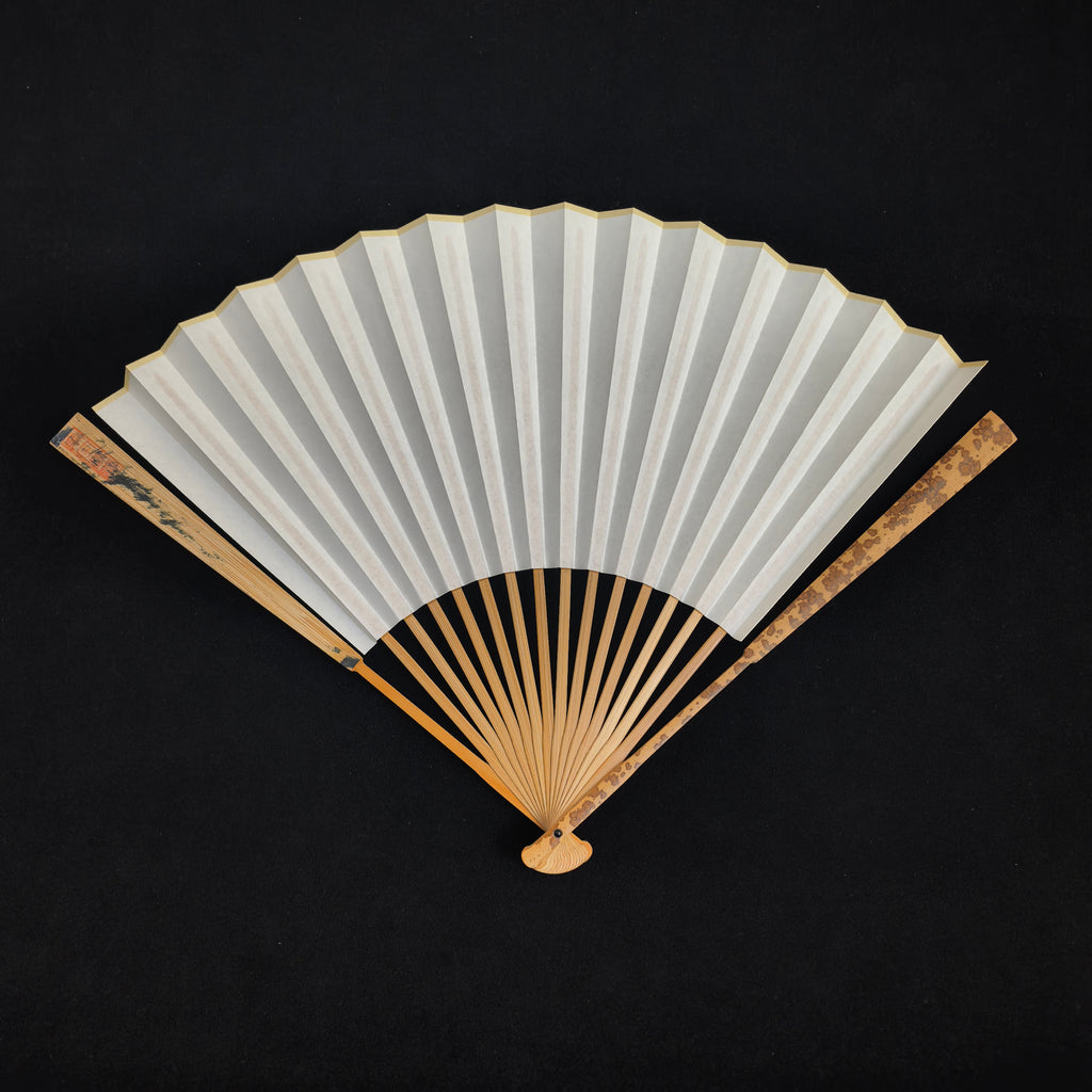 [Master Yu Quan] Aged Yunfei Bamboo Fan - Concealed Qing "Temple Gate" & Horse Tooth Head (9.5 Inch / 16 Ribs) | 余全手作 老雲妃竹 隱形清式廟門肩馬牙頭 9.5寸16方2.0