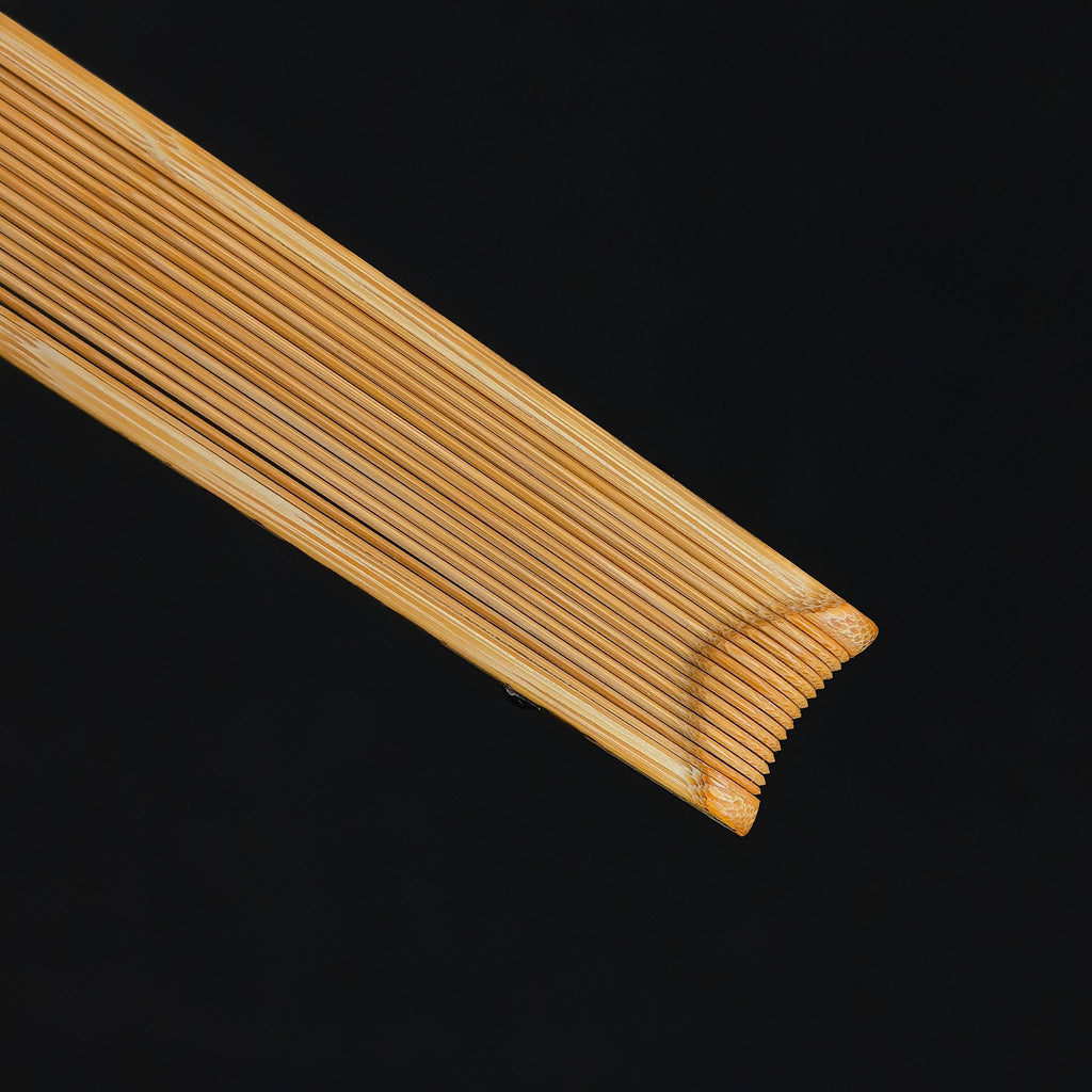 [Master Yu Quan] Aged Yunfei Bamboo Fan - Concealed Qing "Temple Gate" & Horse Tooth Head (9.5 Inch / 16 Ribs) | 余全手作 老雲妃竹 隱形清式廟門肩馬牙頭 9.5寸16方2.0