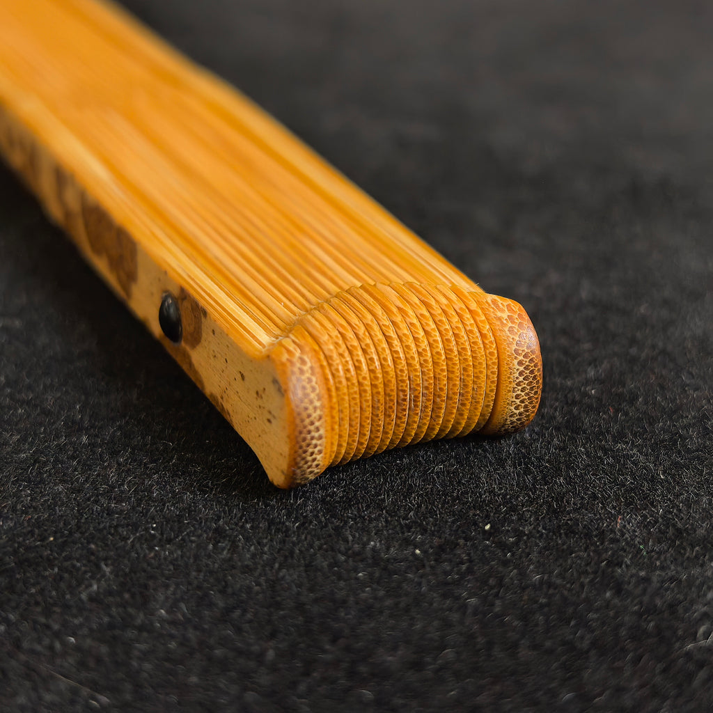 [Master Yu Quan] Aged Yunfei Bamboo Fan - Concealed Qing "Temple Gate" & Horse Tooth Head (9.5 Inch / 16 Ribs) | 余全手作 老雲妃竹 隱形清式廟門肩馬牙頭 9.5寸16方2.0