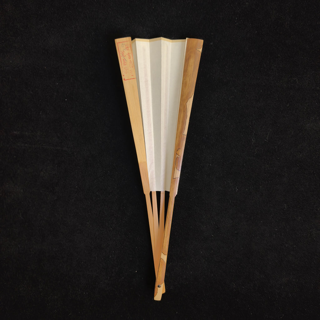 [Master Shen Changrong] Rare Butterfly-Spotted Bamboo Fan - Qing "Temple Gate" & Ming-Style Head (9.5 Inch / 16 Ribs / 1.8 Profile) | 安吉沈昌榮手作 蝴蝶妃竹 廟門肩明式頭 9.5寸16方1.8