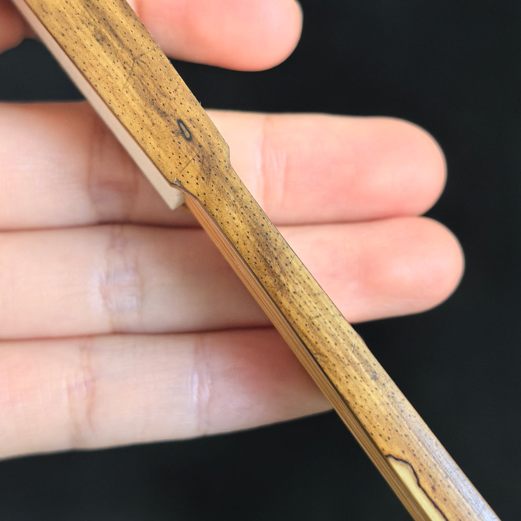 [Master Shen Changrong] Rare Butterfly-Spotted Bamboo Fan - Qing "Temple Gate" & Ming-Style Head (9.5 Inch / 16 Ribs / 1.8 Profile) | 安吉沈昌榮手作 蝴蝶妃竹 廟門肩明式頭 9.5寸16方1.8