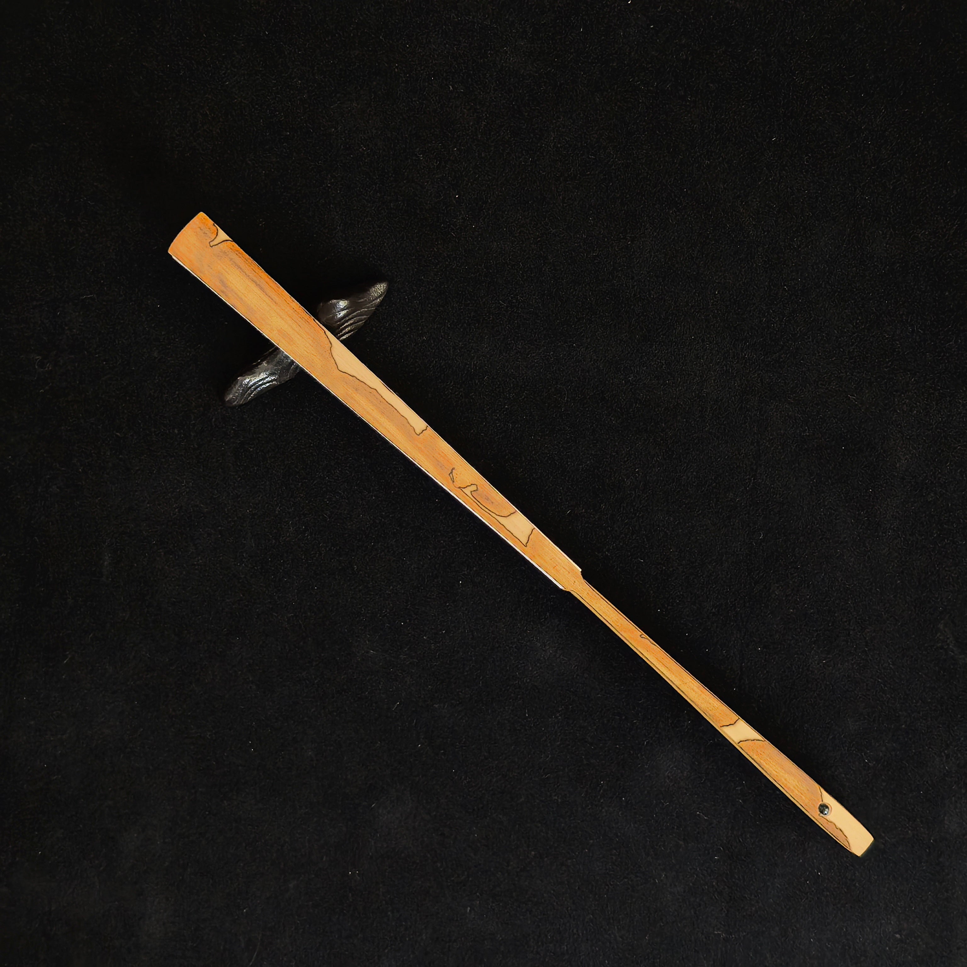 [Master Shen Changrong] Rare Butterfly-Spotted Bamboo Fan - Qing "Temple Gate" & Ming-Style Head (9.5 Inch / 16 Ribs / 1.8 Profile) | 安吉沈昌榮手作 蝴蝶妃竹 廟門肩明式頭 9.5寸16方1.8