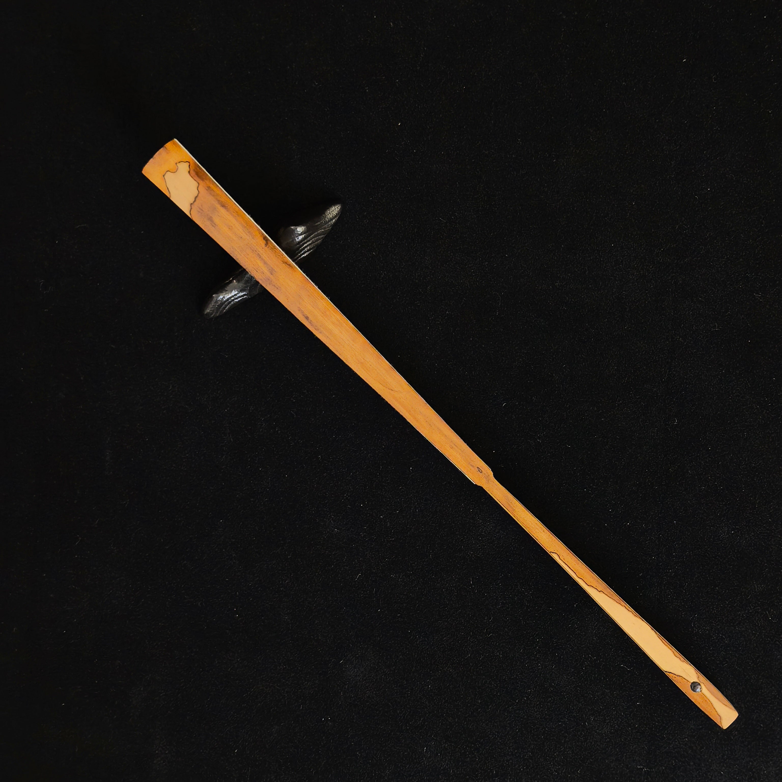 [Master Shen Changrong] Rare Butterfly-Spotted Bamboo Fan - Qing "Temple Gate" & Ming-Style Head (9.5 Inch / 16 Ribs / 1.8 Profile) | 安吉沈昌榮手作 蝴蝶妃竹 廟門肩明式頭 9.5寸16方1.8