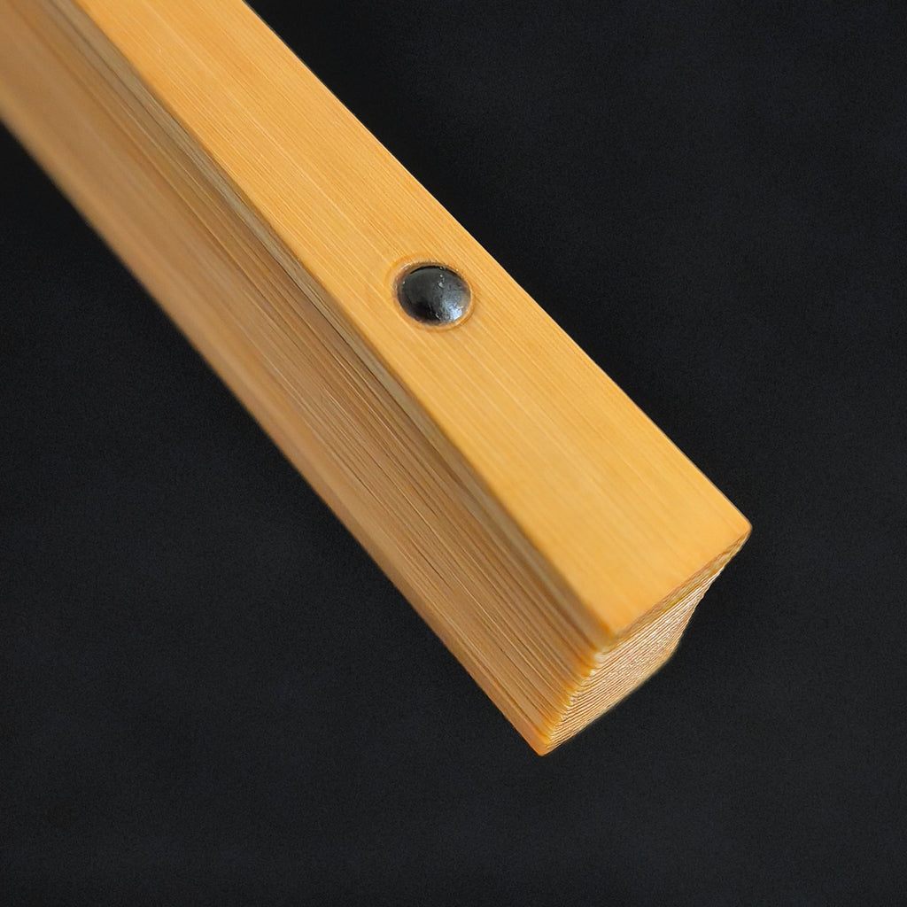 [Master Shen Changrong] Peeled Black Phoenix-Eye Bamboo Fan w/ Blue Gold-Flecked Paper - "Lantern Pole" Straight Square Head (9.5 Inch / 18 Ribs) | 沈昌榮手作 黑鳳眼（去皮）藍灑金扇面 無肩挑燈直方頭 9.5寸18方2.0