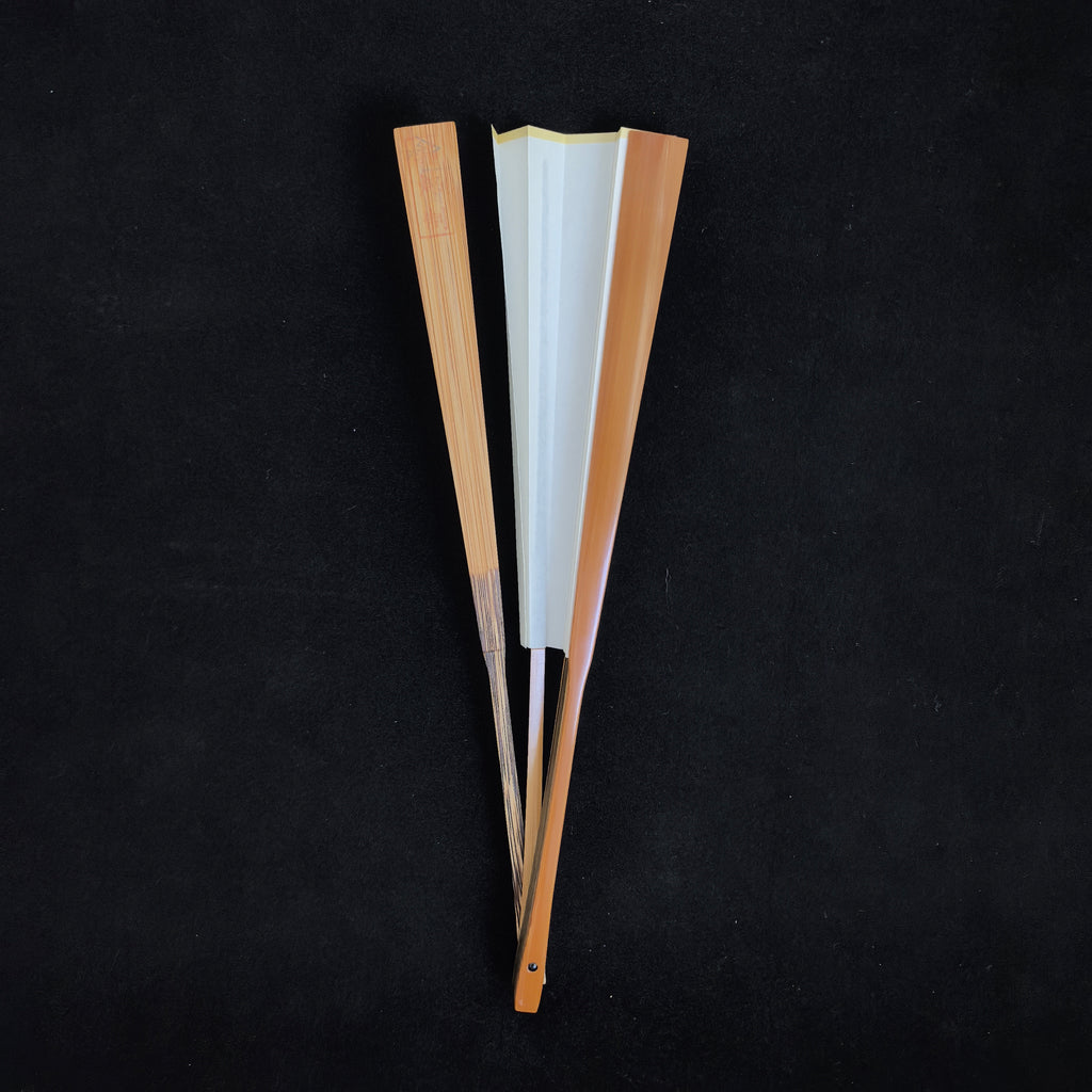 [Master Guo Wei] Aged Sichuan Jade Bamboo Fan w/ Triple Ebony Inlay - "Beauty Shoulder" Antique Square Head (9.5 Inch / 16 Ribs) | 郭煒手作 老川料玉竹三合青 美人肩古方頭 9.5寸16方2.0