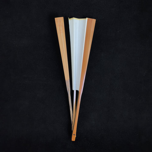 [Master Guo Wei] Aged Sichuan Jade Bamboo Fan w/ Triple Ebony Inlay - "Beauty Shoulder" Antique Square Head (9.5 Inch / 16 Ribs) | 郭煒手作 老川料玉竹三合青 美人肩古方頭 9.5寸16方2.0