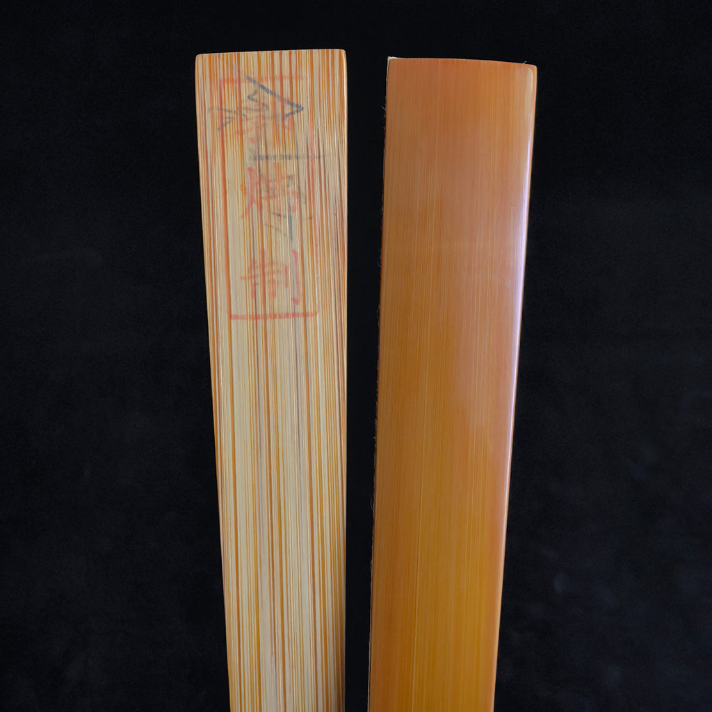 [Master Guo Wei] Aged Sichuan Jade Bamboo Fan w/ Triple Ebony Inlay - "Beauty Shoulder" Antique Square Head (9.5 Inch / 16 Ribs) | 郭煒手作 老川料玉竹三合青 美人肩古方頭 9.5寸16方2.0