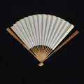 [Master Chen Yunfeng] Rare Aged Meilu Bamboo Fan - "White-Flake Soy-Sauce Base", Qing "Temple Gate" & Horse Tooth Head (9.5 Inch / 16 Ribs) | 陳雲峰手作 稀缺老梅麓白花醬油底 廟門肩馬牙頭 9.5寸16方2.0