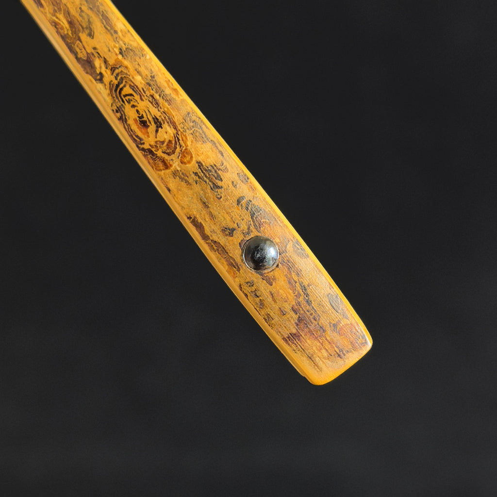 [Master Wu Shengfu] Rare 1st-Gen "Ghost Face" Bamboo Fan - Qing "Temple Gate" & Antique Square Head (9.0 Inch / 16 Ribs) | 吳勝富手作 稀缺初代鬼臉斑竹 廟門肩古方頭 9寸16方2.0