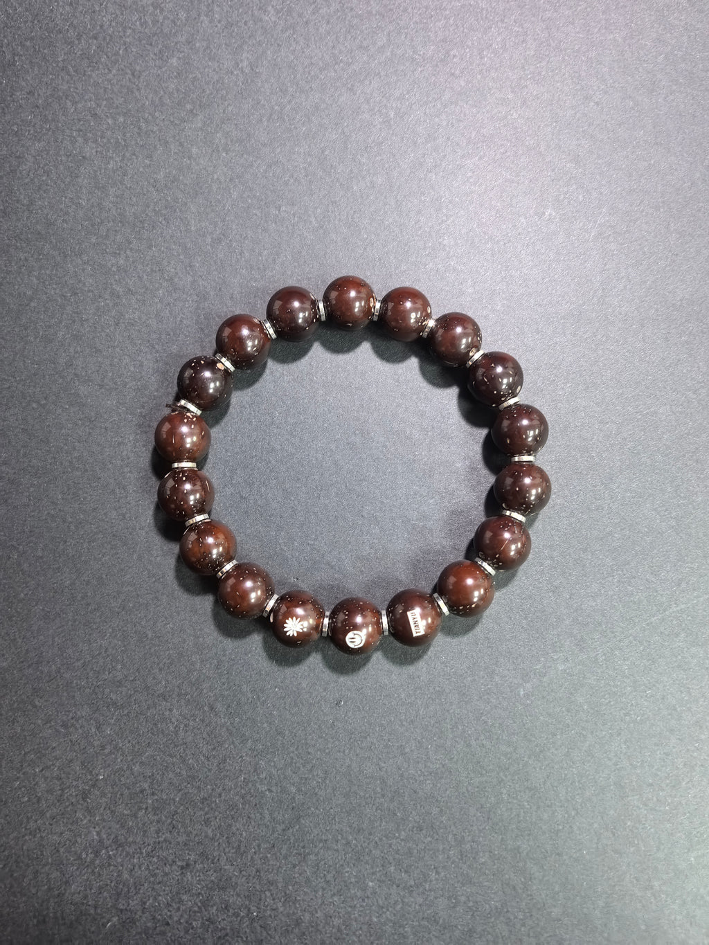 ZenWenwan Fortune Seed barrel bracelet with 12mm zi jin shu beads and sterling silver spacers, featuring traditional Asian design.